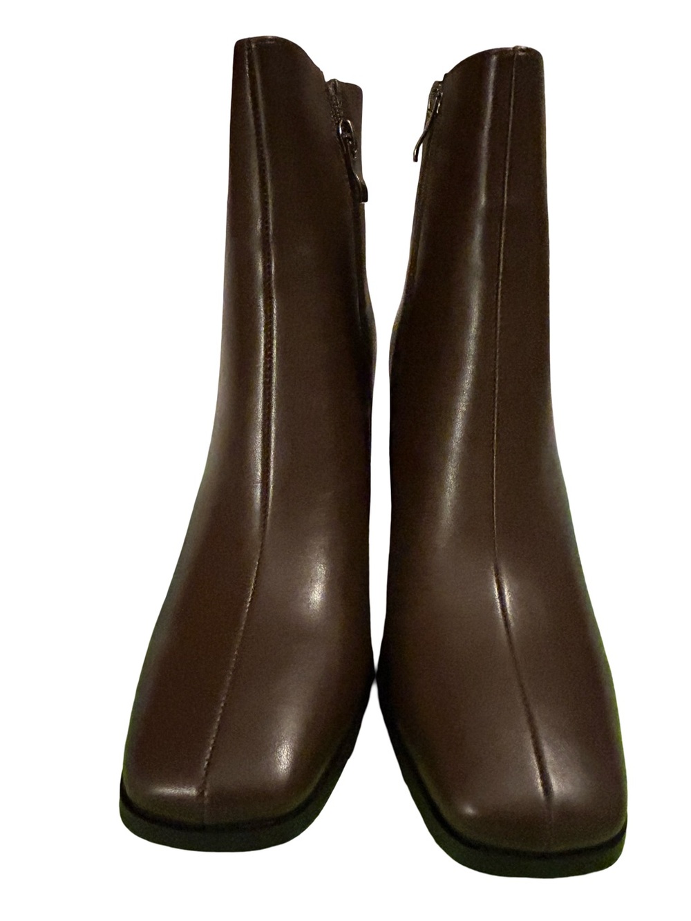 Classic Woman’s Brown Leather Zip Ankle Boots